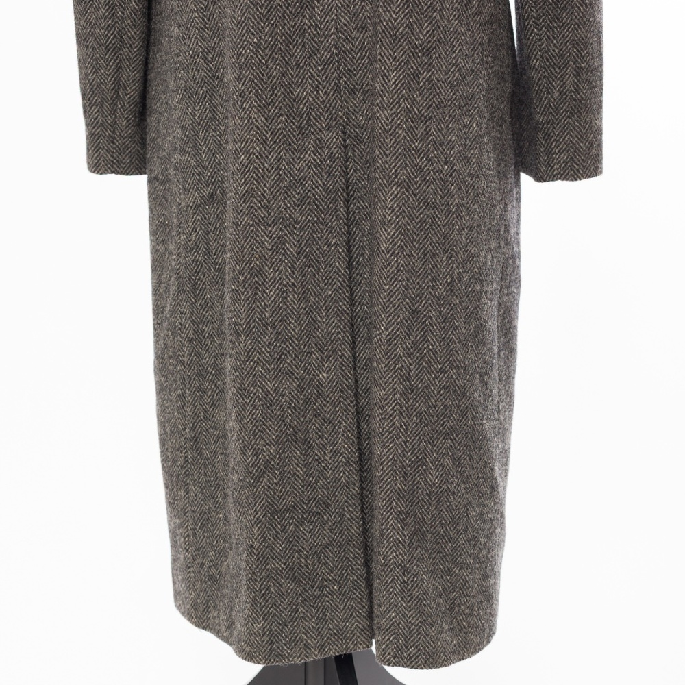 Vintage 100% pure wool full length coat herringbone tweed J.G Hook M - Picture 10 of 16